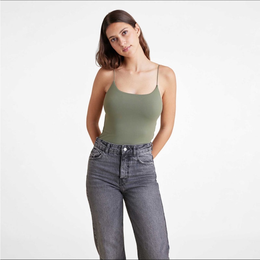 Nuuds - Cami Bodysuit - Olive - Size: L - Never Worn